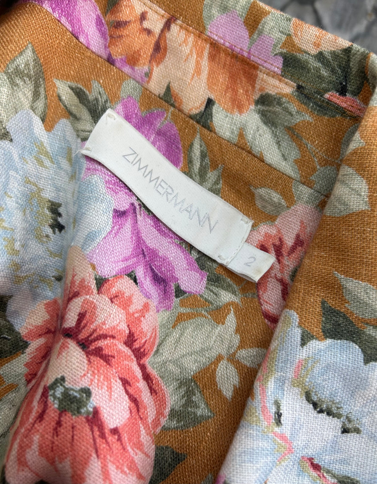 ZIMMERMANN - Pattie Floral Print Linen Jumpsuit Sz 2