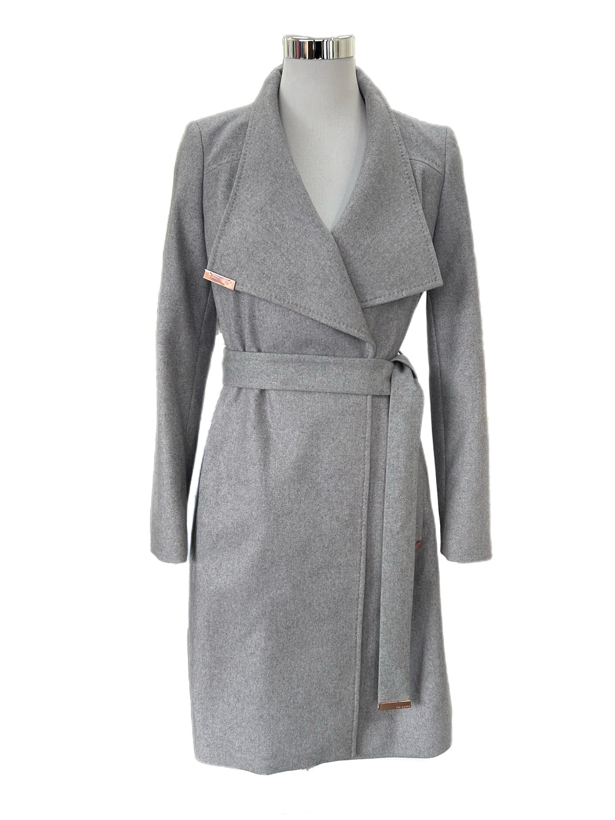TED BAKER - Sandra Funnel Neck Wrap Coat Sz 2