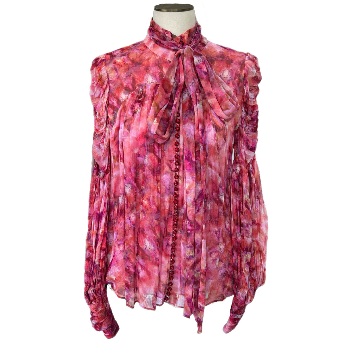 ZIMMERMANN - Garnet Kaleidoscope Tie Neck Blouse Sz 3