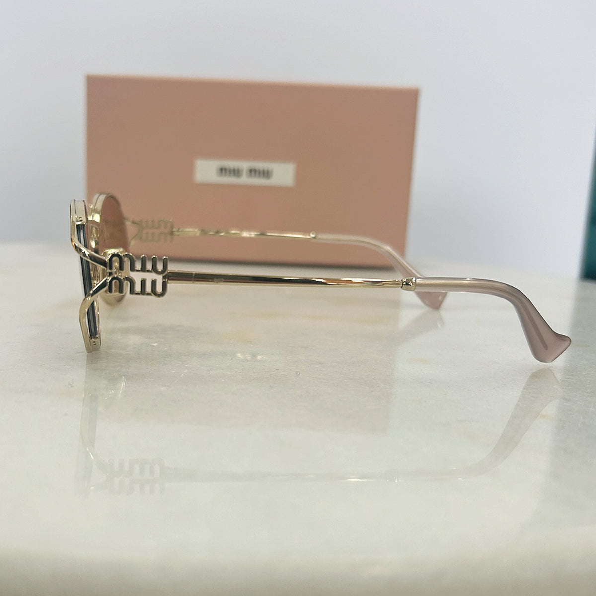 MIU MIU - Oval Frame Logo Sunglasses
