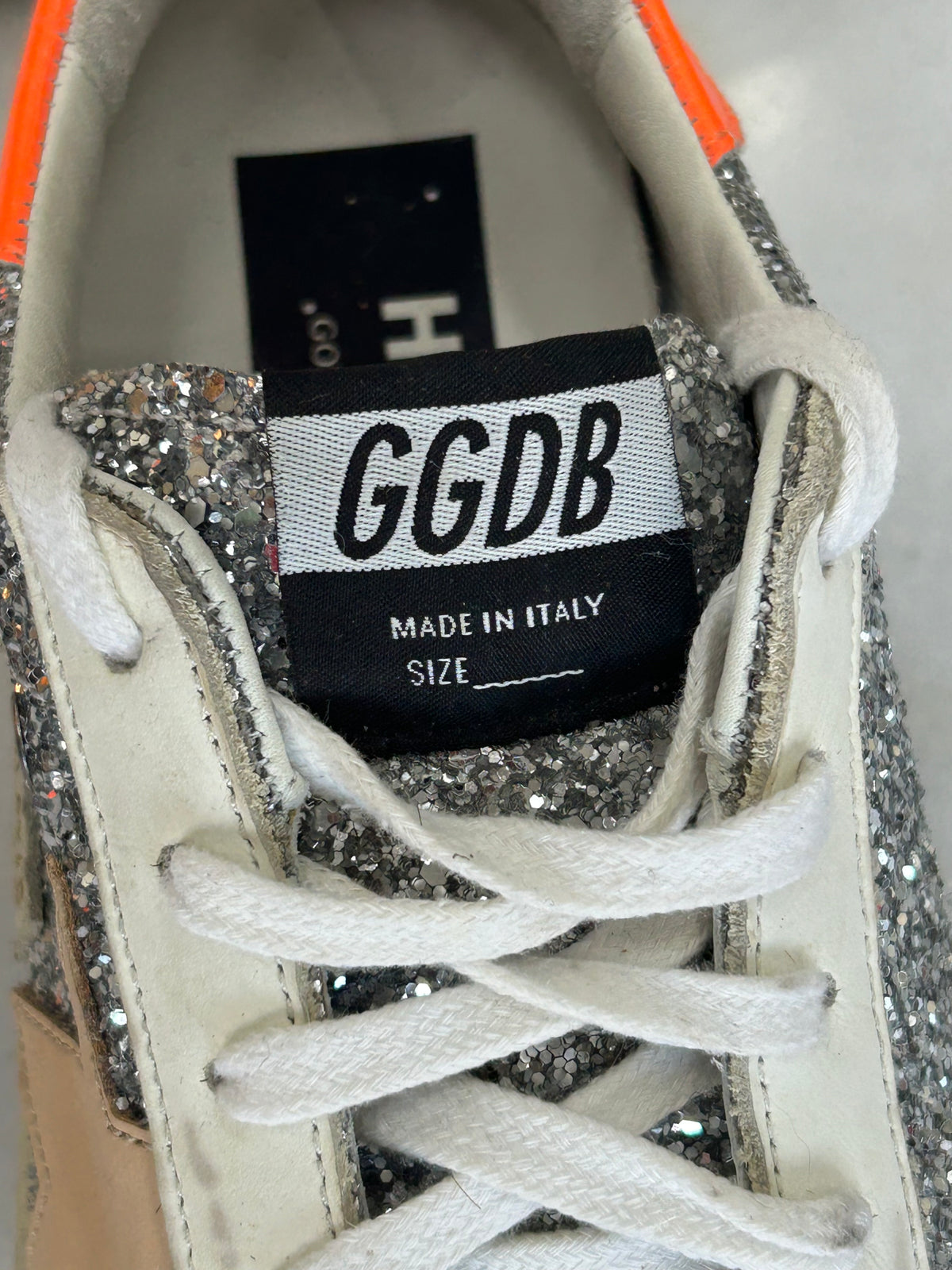 GOLDEN GOOSE - Hi Star Silver Glitter Sneakers Sz 36