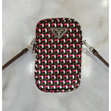 PRADA - Geometric-Print Nylon Pouch Bag