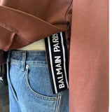 BALMAIN - Cropped Logo Hooded Jumper Sz XS