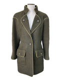 CHANEL - Khaki Wool/Alpaca Coat Size FR 44 / AUS 12