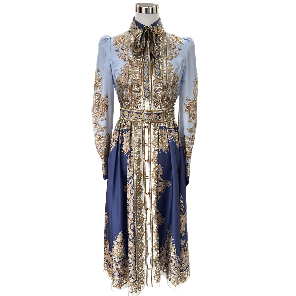 ZIMMERMANN - Luminous Paisley-Print Silk Midi Dress Sz 0