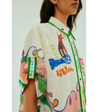 ALEMAIS - Nadia Linen Shirt & Shorts Set Sz 10-12