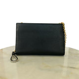 MULBERRY - Iris Chain Wallet in Black Grain Leather