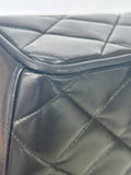 CHANEL - Diamond Quilted Leather CC Black Shoulder Bag
