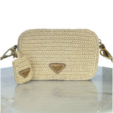 PRADA - Raffia Crochet Shoulder Bag