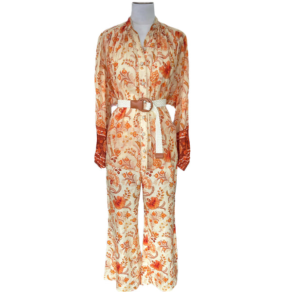 ZIMMERMANN - Junie Floral Puff-Sleeve Blouse & Linen Pants Set
