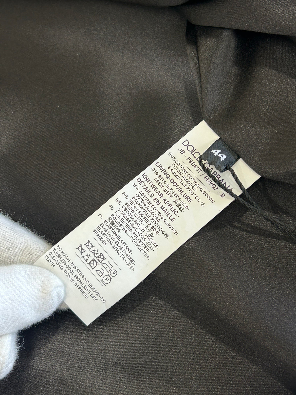 DOLCE & GABBANA - Velvet Hooded Jacket ‘Love Begets Love’ Sz IT 44