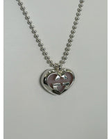 GUCCI - Love Britt Interlocking GG Heart - Silver & Opal Set