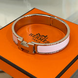 HERMÈS - Clic H Bracelet Soft Pink & Palladium PM