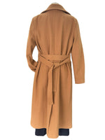 BLANCA VITA - Wide-Lapel Belted Coat in Camel Sz L