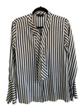 ETRO - Striped Silk Tie Neck Blouse Sz 46