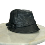 BURBERRY - Black Leather Hat Sz M