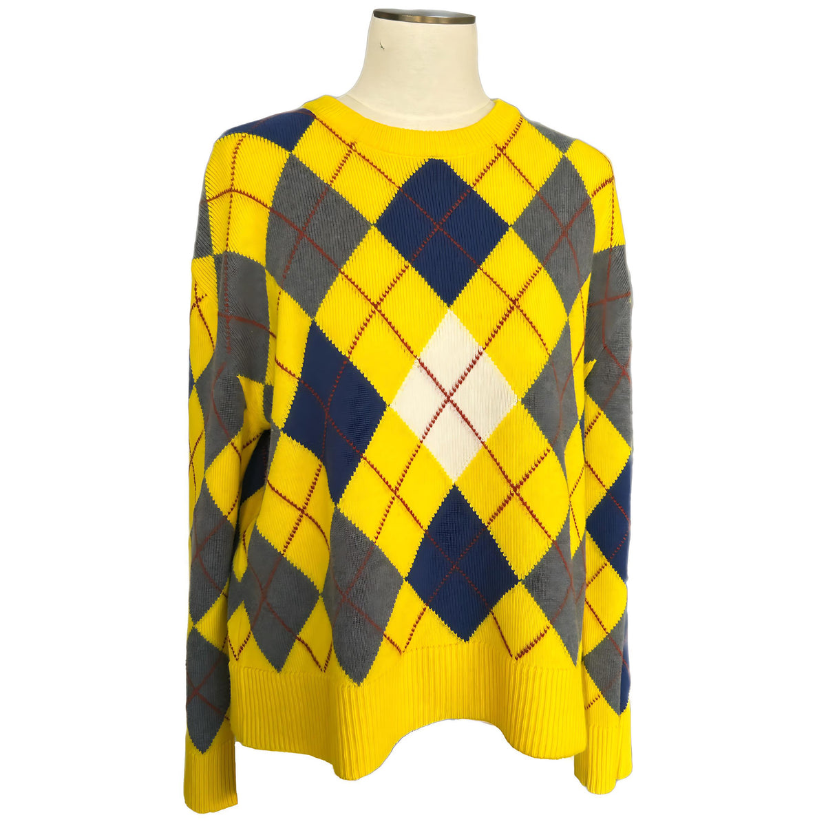 LOEWE - Argyle Wool Sweater Sz S (relaxed fit)