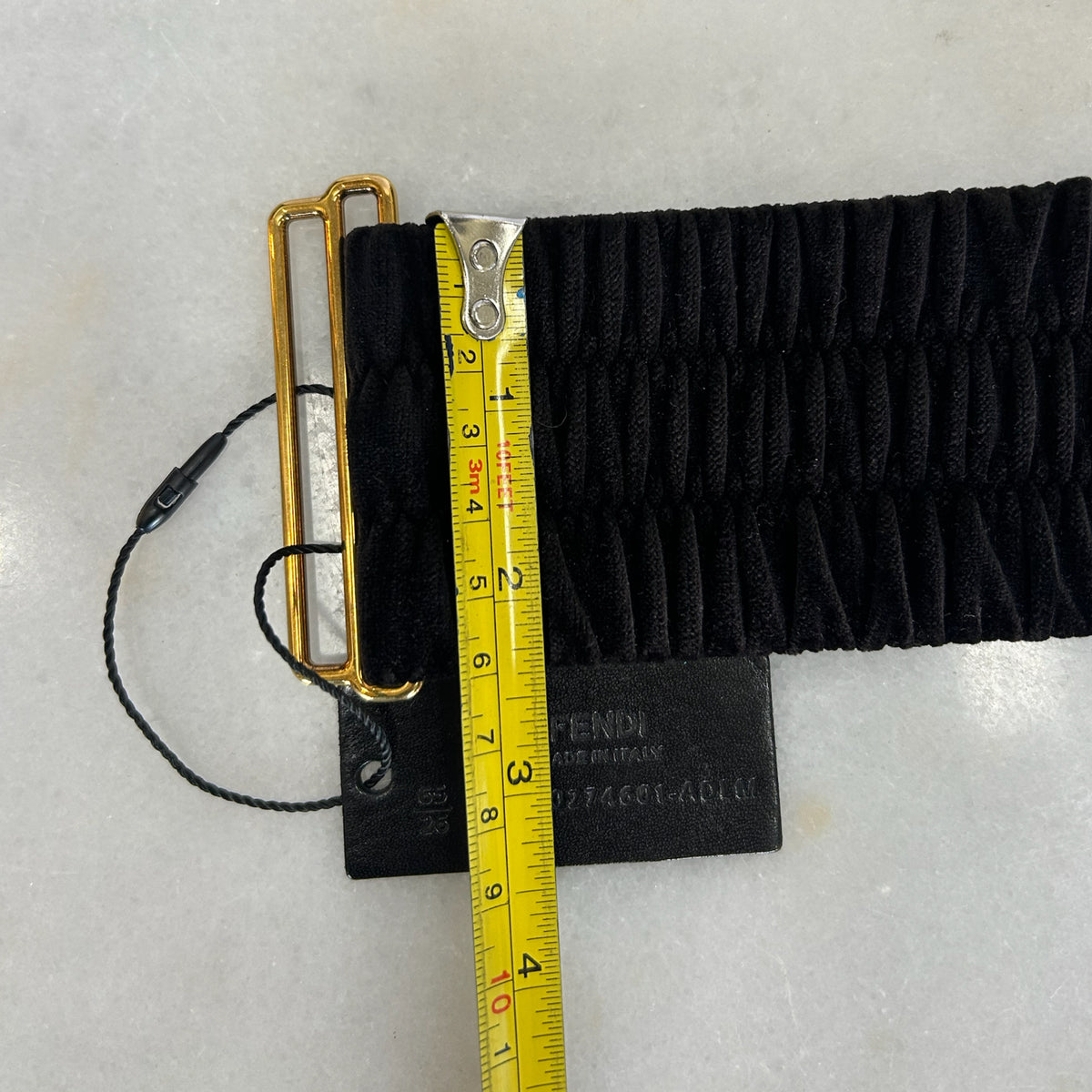FENDI - Gold FF Buckle - Black Velvet Waist Belt