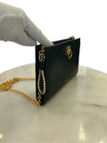 MULBERRY - Iris Chain Wallet in Black Grain Leather