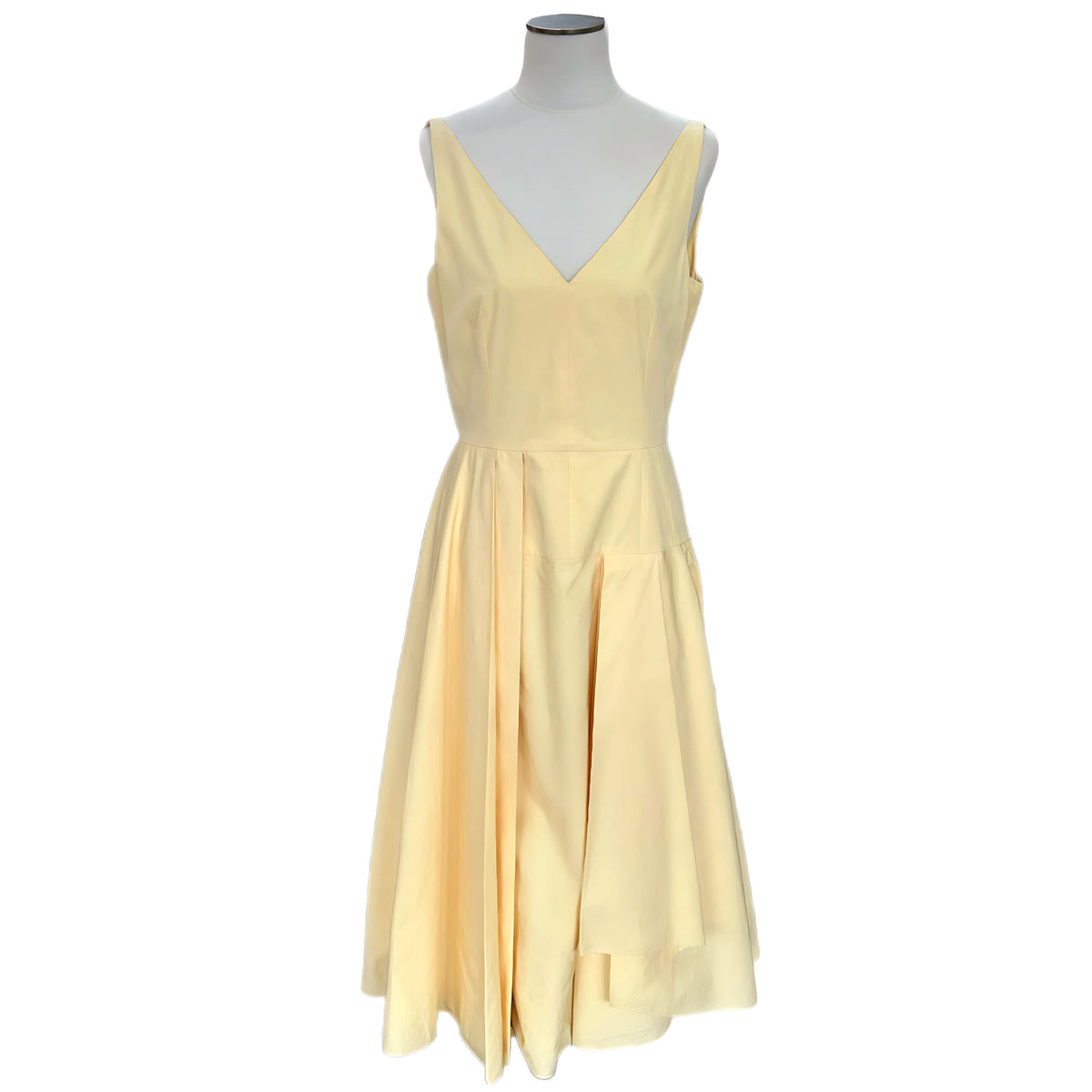 Alexander McQueen - Poplin Pleated A-Line Midi Dress Sz 10-12