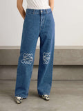 LOEWE - Anagram High-rise Wide-leg Jeans Sz FR 34