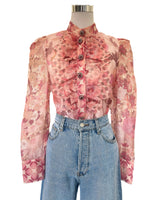 ZIMMERMANN - Concert Scalloped Shirt in Pink Sz 1