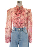 ZIMMERMANN - Concert Scalloped Shirt in Pink Sz 1