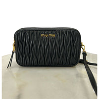 MIU MIU - Black Matelassé Crossbody Bag