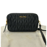 MIU MIU - Black Matelassé Crossbody Bag