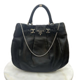 PRADA - Black Nappa Leather Top Handle Bag