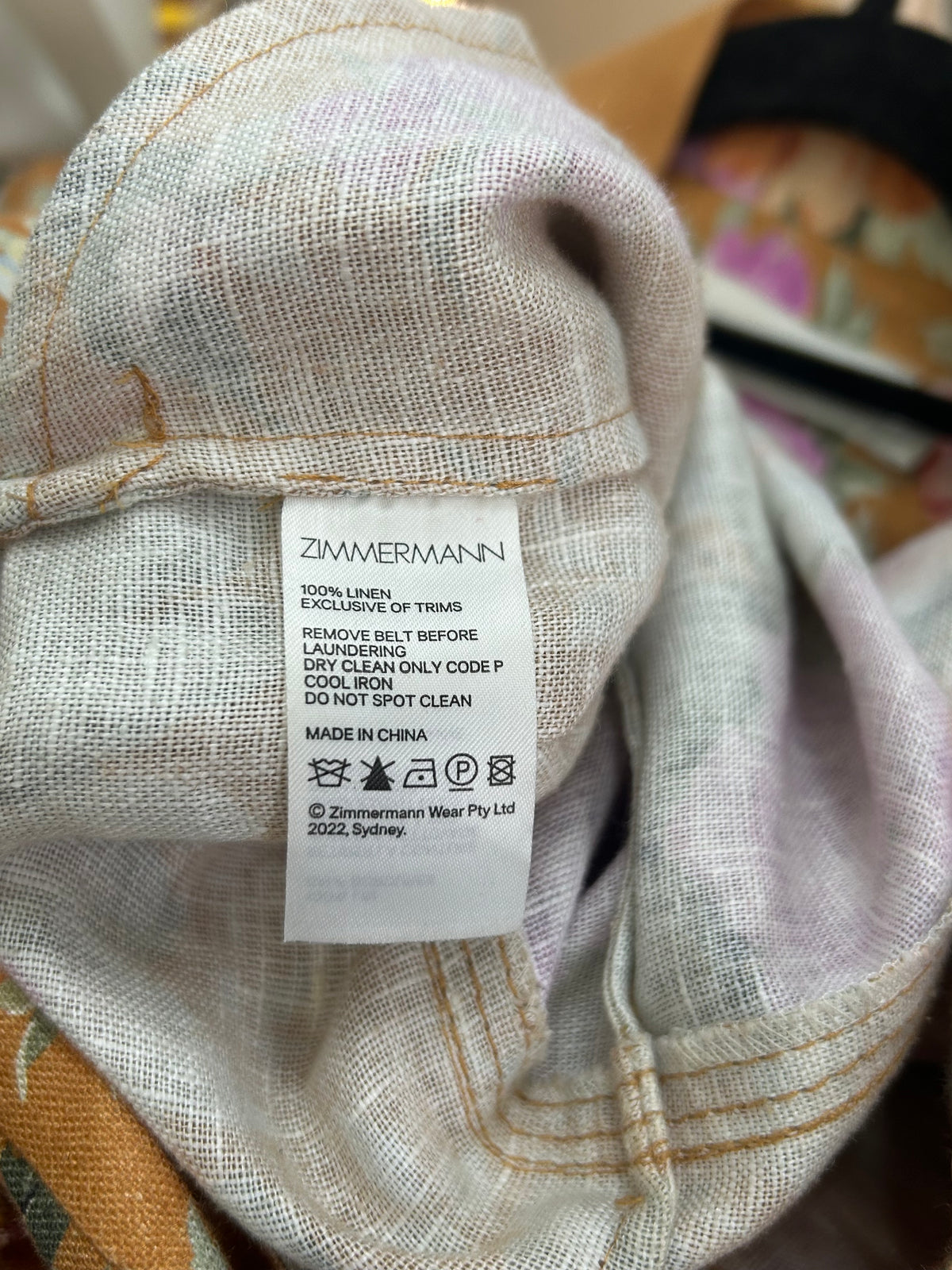 ZIMMERMANN - Pattie Floral Print Linen Jumpsuit Sz 2