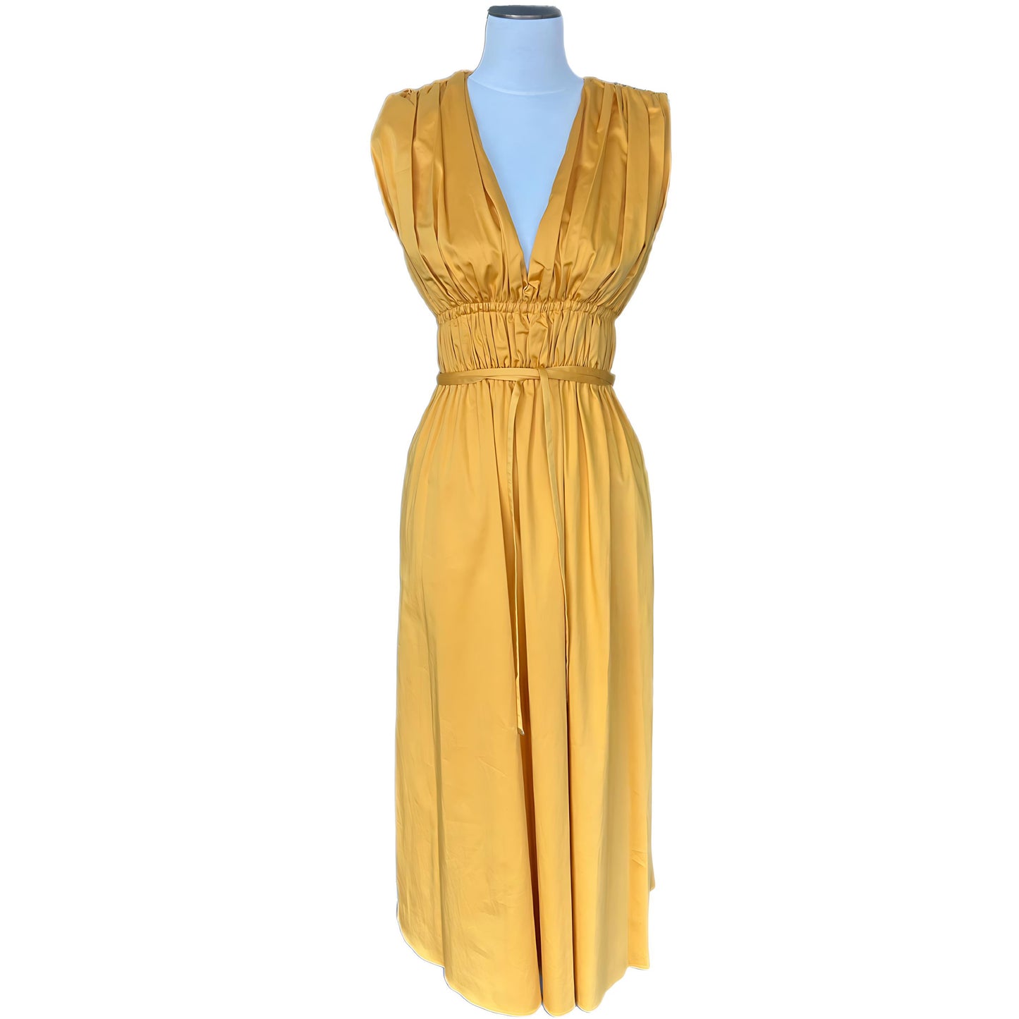 ALTUZARRA - Fiona Gathered Stretch-Cotton Dress Sz M