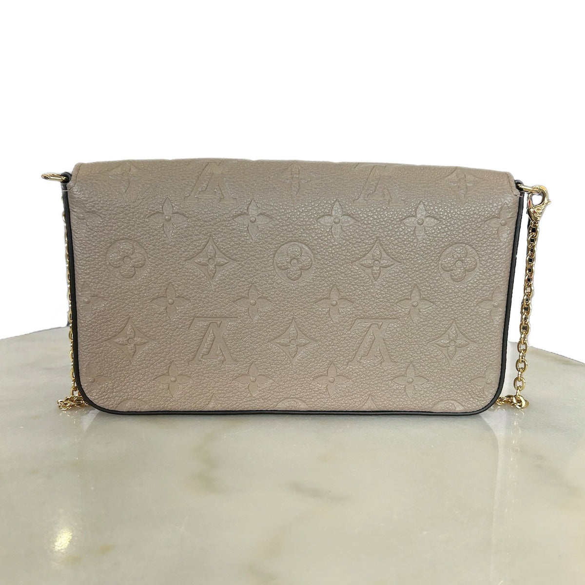 LOUIS VUITTON - Pochette Félicie Tourterelle Empreinte Leather