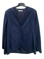 CARLA ZAMPATTI - Chelsea Suedette Cape Jacket - Navy Sz 14