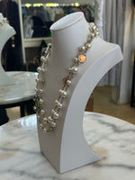 CHANEL - Iridescent Enamel & Pearl CC Long Necklace