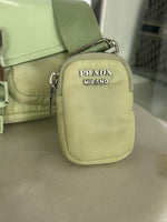 PRADA - Green Pocket Leather & Nylon Crossbody Bag