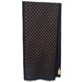 GUCCI - Navy & Gold GG Wool/Silk Scarf