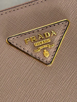 PRADA - Saffiano Leather Studded Double Zip Tote
