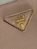 PRADA - Saffiano Leather Studded Double Zip Tote