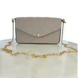 LOUIS VUITTON - Pochette Félicie Tourterelle Empreinte Leather