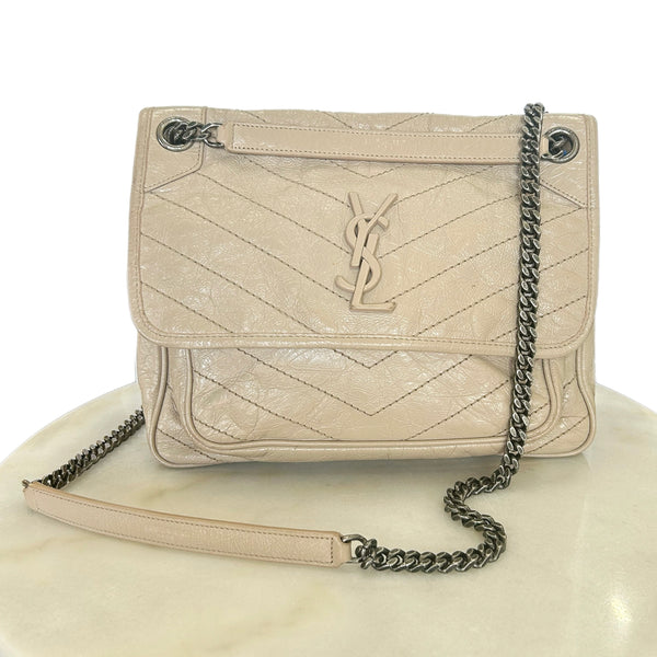 SAINT LAURENT - Niki Bag in Beige Leather (Medium)
