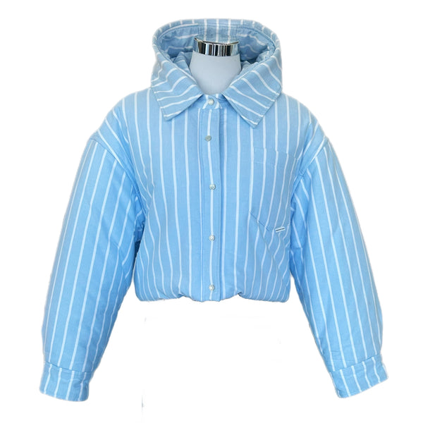 ALEXANDER WANG - Oxford Bubble Hem Puffer Jacket Sz XS (Relaxed Fit)