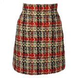 GUCCI - Multicoloured Tweed Skirt Sz 40