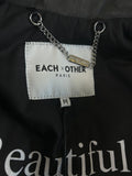 Each X Other - Fringe Detail Black Leather Jacket Sz M
