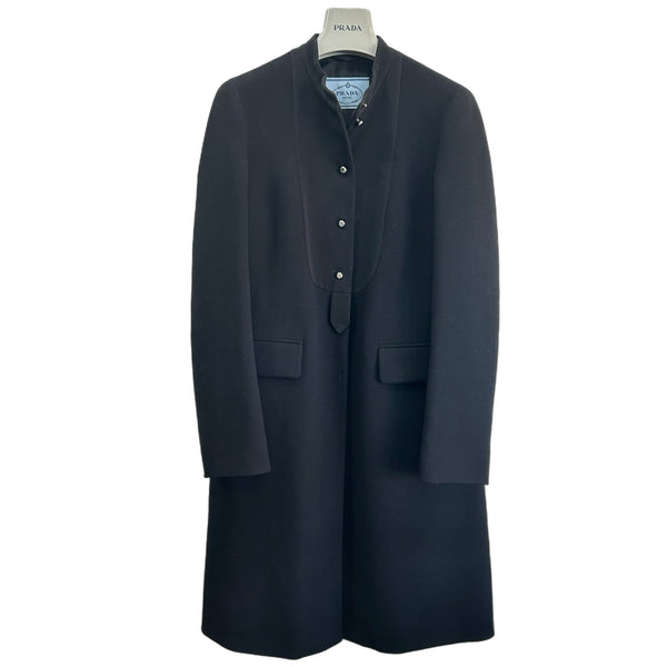 PRADA - Virgin Wool Black Coat Sz 42