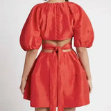 AJE - Psychedelia Cutout Mini Dress Red Sz 8