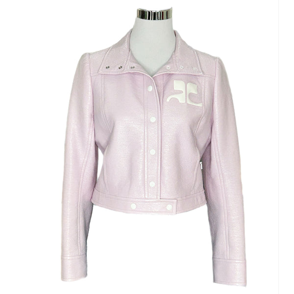 COURREGES Paris - Re-edition Vinyl Cropped Jacket 42 / Suit AUS 10