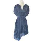 SCANLAN THEODORE - Blue Pleated Lurex Dress Sz M