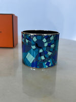 HERMÈS - Extra Wide Blue Ribbon Enamel Bangle