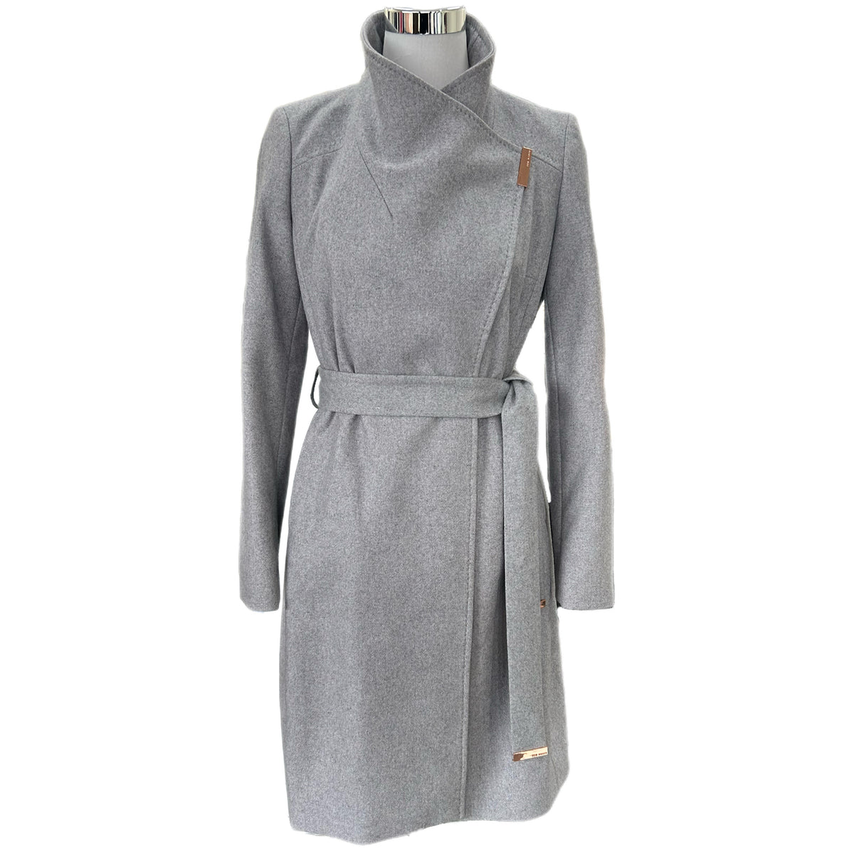 TED BAKER - Sandra Funnel Neck Wrap Coat Sz 2